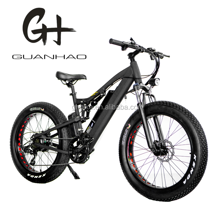 48V 21ah Aluminum Alloy Full Suspension Frame Fat Tire Electric Bike with 1000W Motor