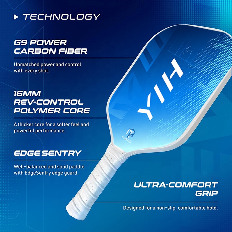 Professional Pickleball Paddles YIH Custom XL Paddle Size and 0.63 inch Thickness
