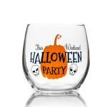 LFGB Certified Stemless Wine Glasses Custom Halloween Theme Glass Gift