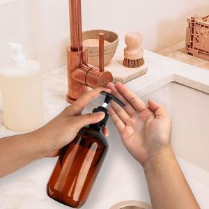 China High Quality Custom Color Amber 100ml 200ml 250ml 300ml 500ml Lotion Pump Gel PET Bottles wholesale