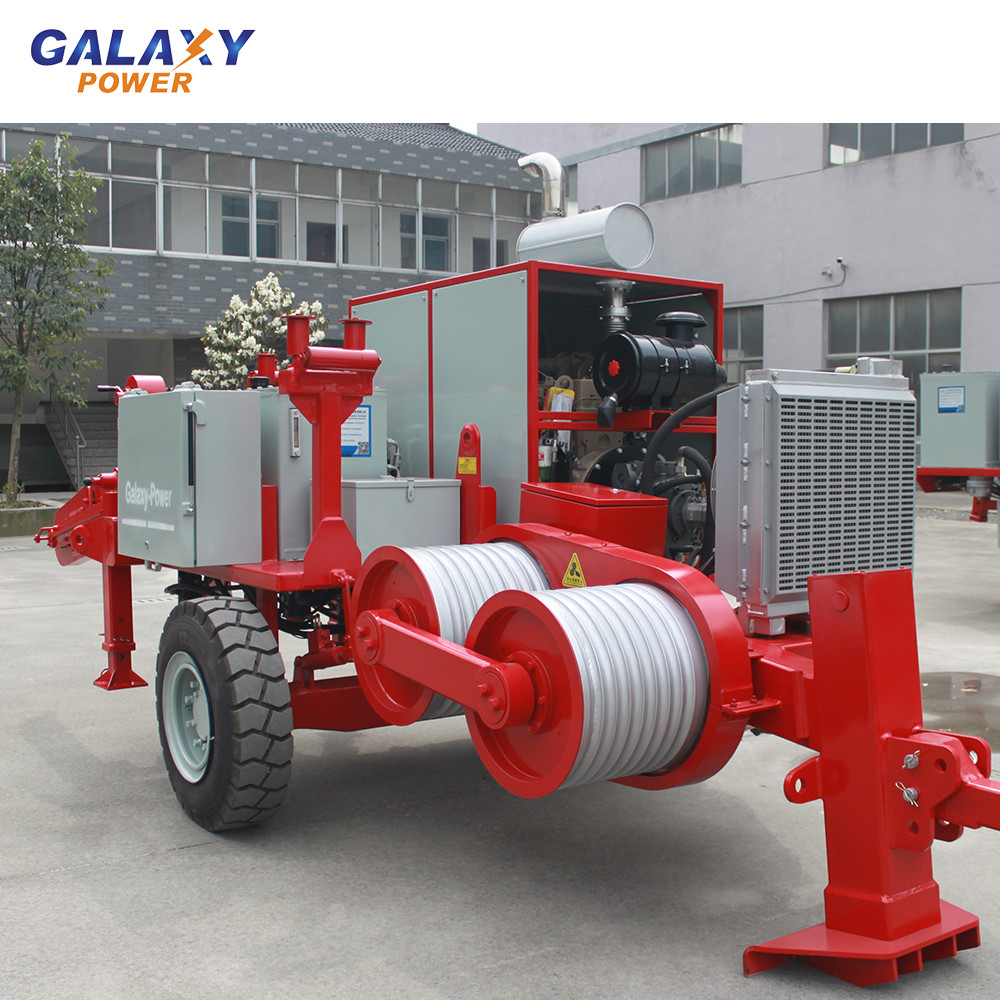 Transmission Line Equipment 120KN Hydraulic Puller 129kw(172hp) Desiel Engine