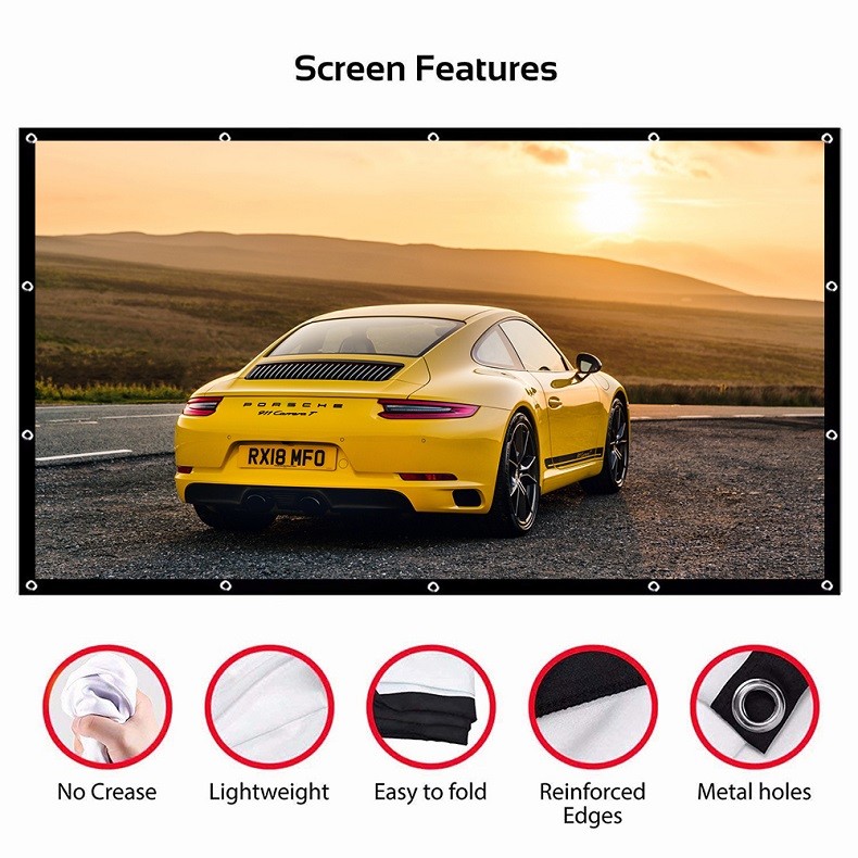 Spandex Material Custom Foldable Projector Screen Anti Wrinkle