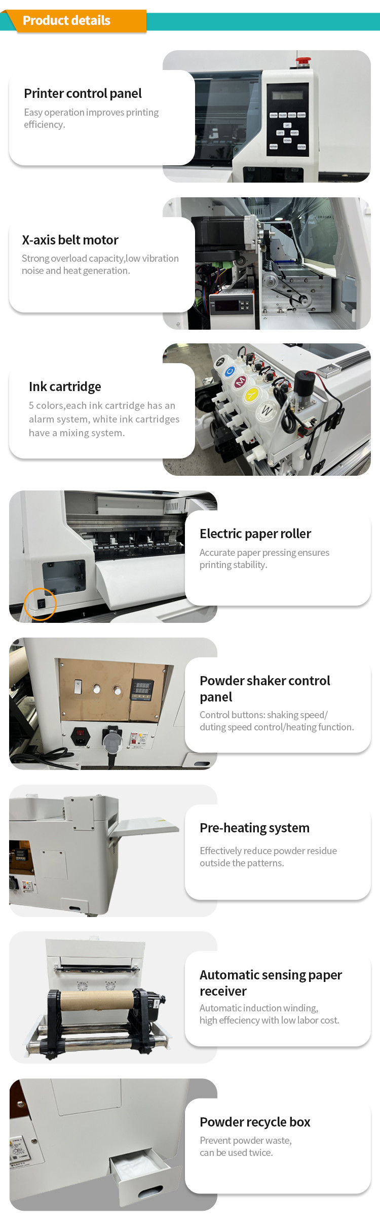 High Quality Dtf Printer Mini A3 Dtf Printer Dual Head Xp600 Powder Shaker Oven