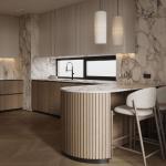 Modern White Modular MDF Kitchen Cabinet Lacquer Islands Design Stainless