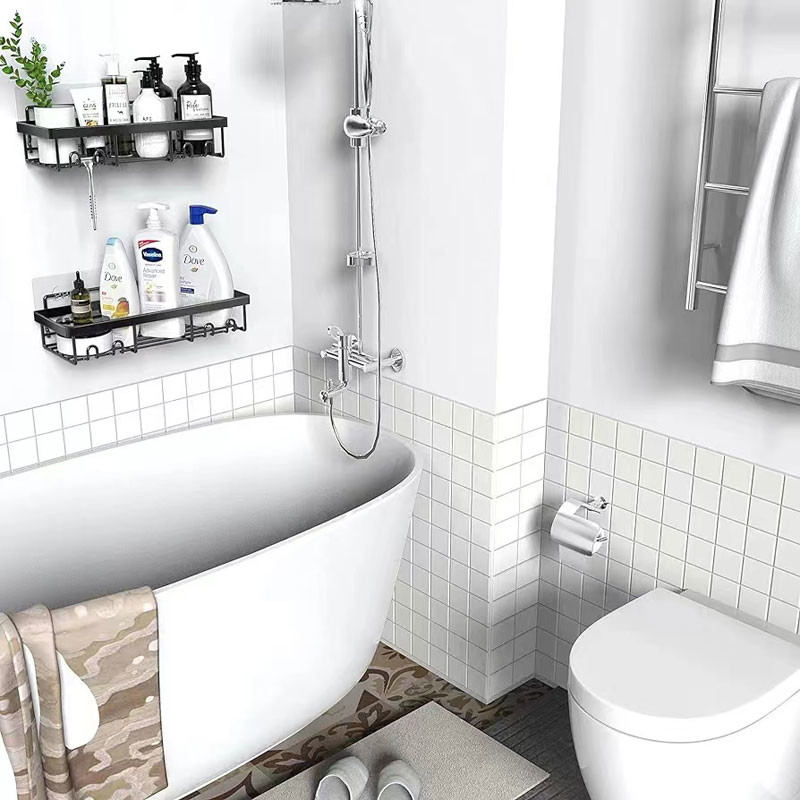 Home Farmhouse Wall Inside Organization and Storage Decor Accessories Shower Caddy Shelf Organizer Rack