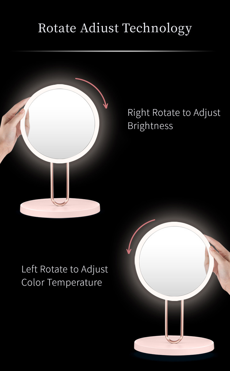 3 Color Temp 6000mAh 6500K Magnifying Makeup Mirror 840 Lux