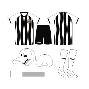 China Moisture Wicking Custom Football Uniforms Breathable Fabrics Black And White Jersey wholesale