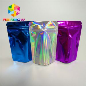 Cosmetic Glitter Powder Snack Food Packaging Bags Shiny Holographic Hologram