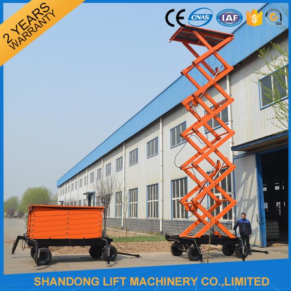 High Raising 4 Wheel Aerial Work Platform , CE 18m Hydraulic Electric Mobile