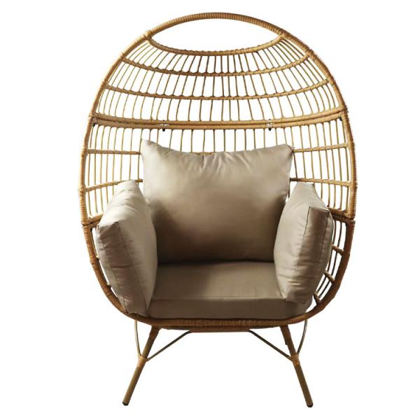 Outdoor Furniture Nordic Patio Single Seat Waterproof Wicker Egg Chair with PE