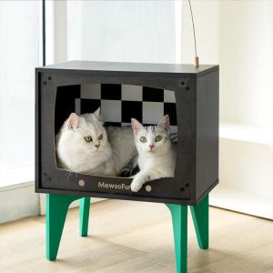 CARB Wood Pet Furniture Luxury Modern Cat Bed Furniture Cushioned