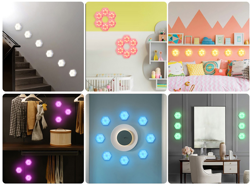 1Watt Remote Control Under Cabinet Light 4000K Honeycomb Wall Lamp