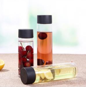 China Cylinder 49mm 350ml Screw Cap Disposable Juice Bottles wholesale