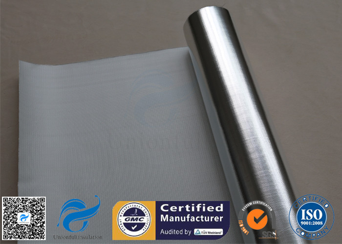 480 G / M2 Silver Coated Fabric Heat Reflective Aluminized Fiberglass Cloth