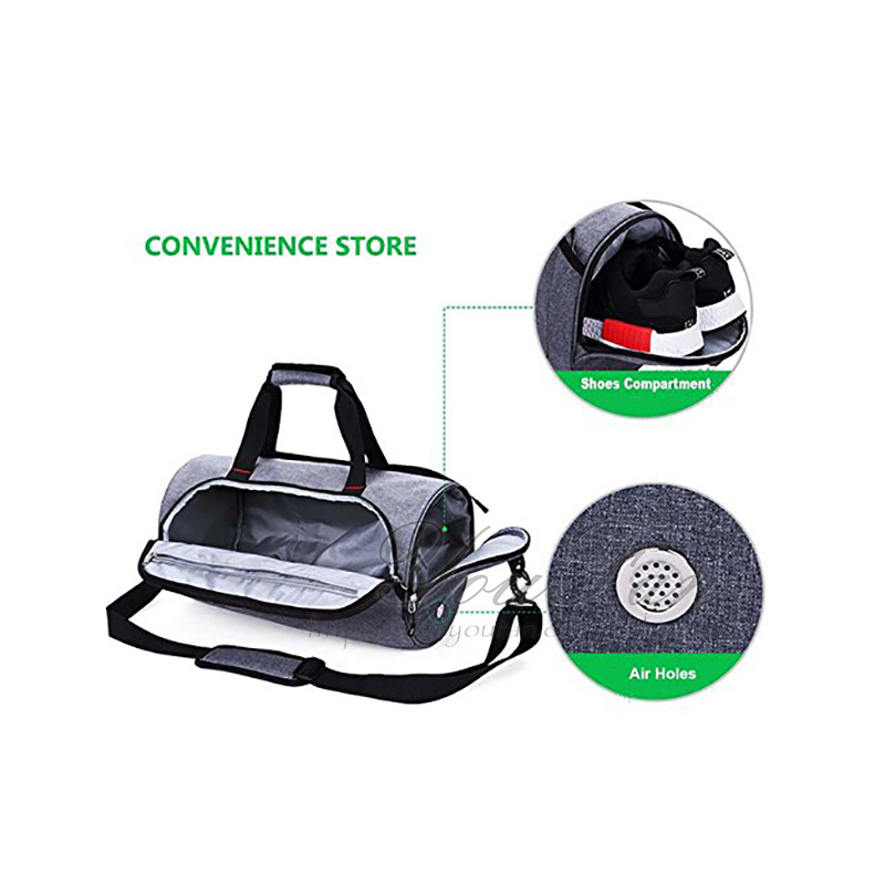 Carry On Weekender Bag With Shoe Compartment And Air Ventilation Holes