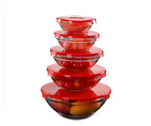 China cheap good quality clear glass bowl with lid in stock wholesale