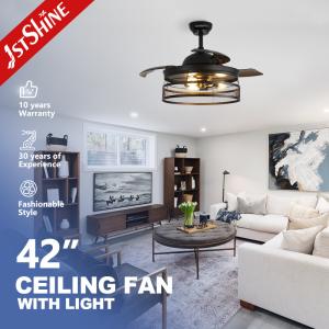 China Bedroom ETL 42 Inches Farmhouse Invisible Ceiling Fan With Lights wholesale