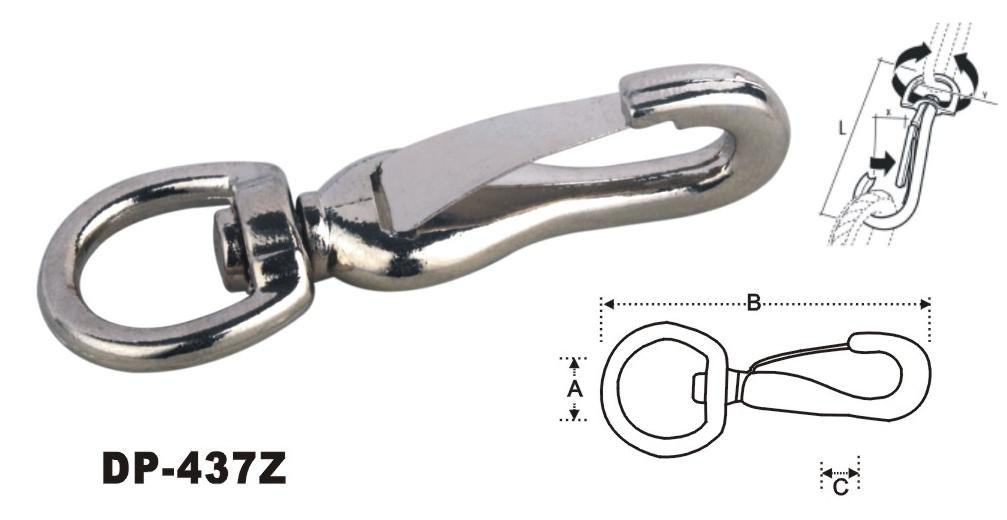 Zinc diecast round eye swivel metal lanyard hook
