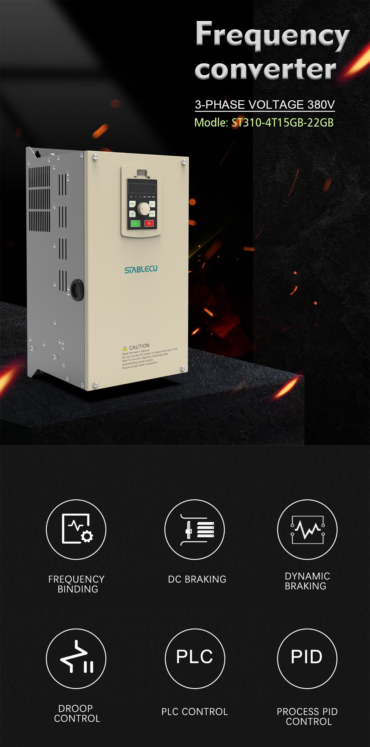 50HZ 60HZ Three Phase Frequency Inverter 380V 15KW
