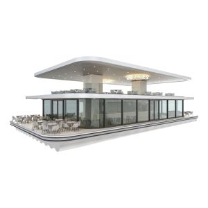 China 200 People Capacity Aluminum Hull Houseboat Luxury Floating Restaurant Boat wholesale