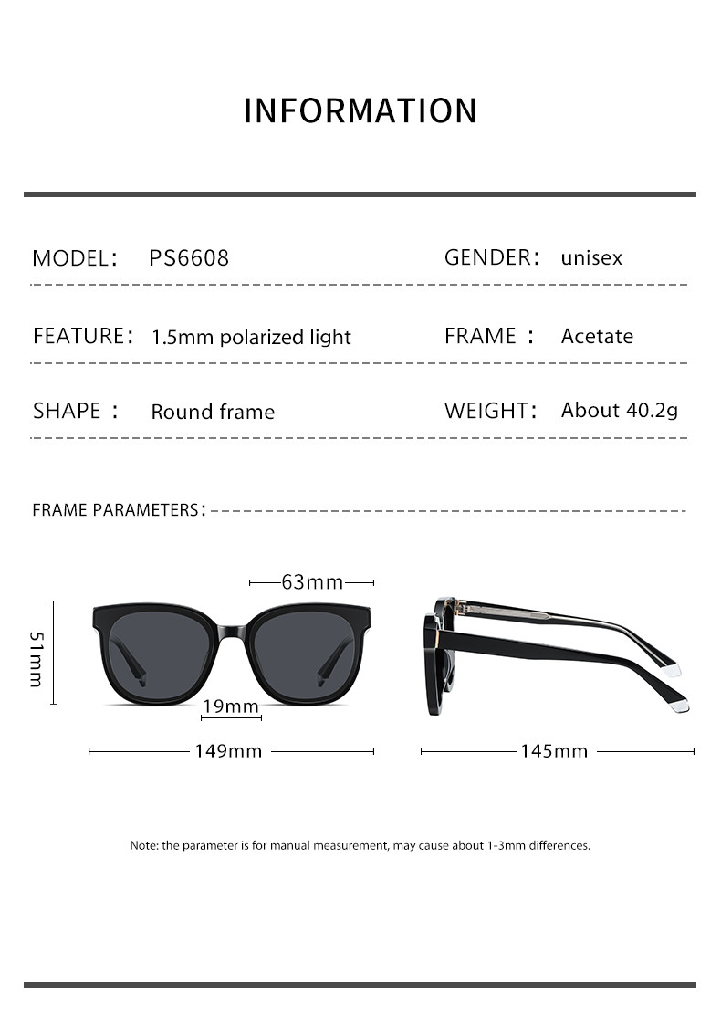 Retro Round Acetate Sunglasses Women UV400 Protective Glasses