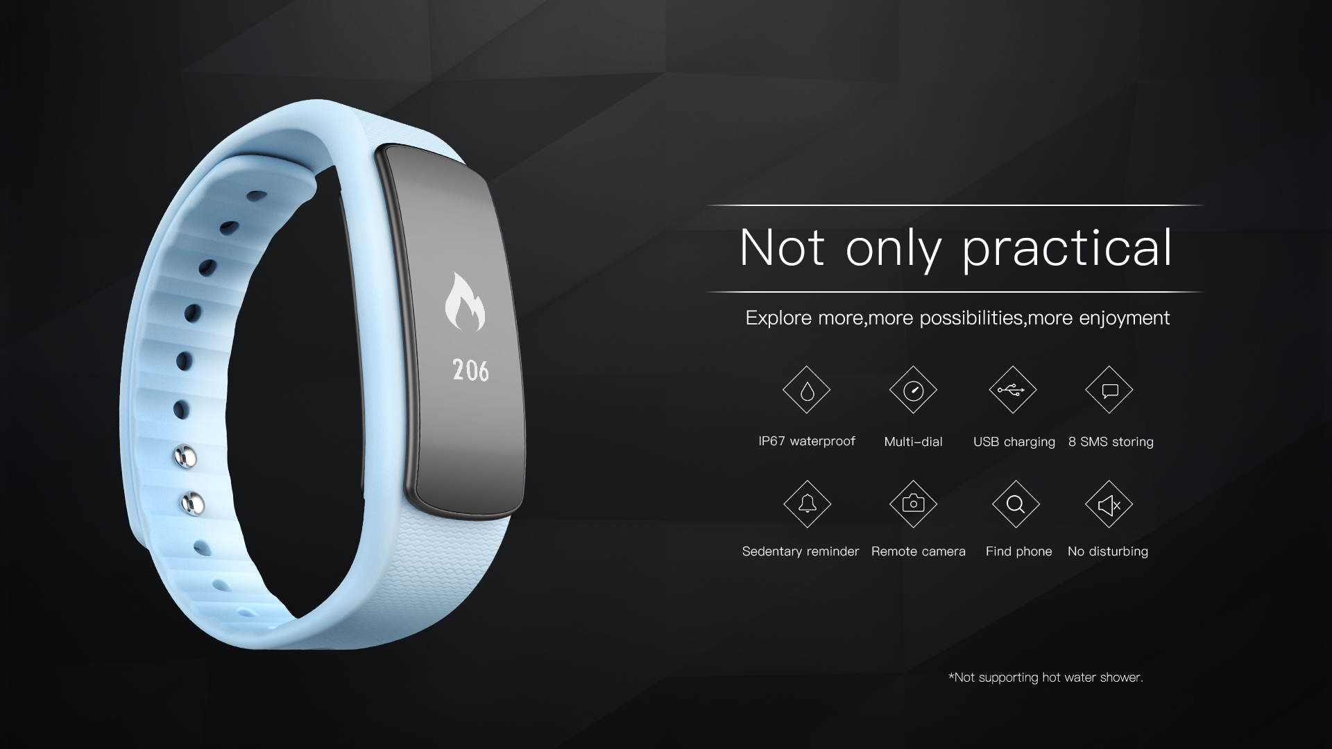 Water Resistant Heart Rate Monitor Intelligent Health Bracelet