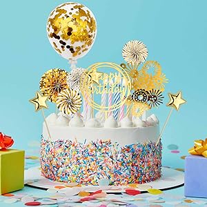 Application of gold cake topper decoration