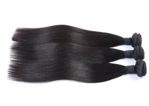 China Black Straight 100 Percent Human Hair Bulk Natural Luster With Smooth Feeling wholesale