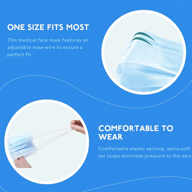 18x9cm Waterproof Dustproof Disposable Earloop Face Mask
