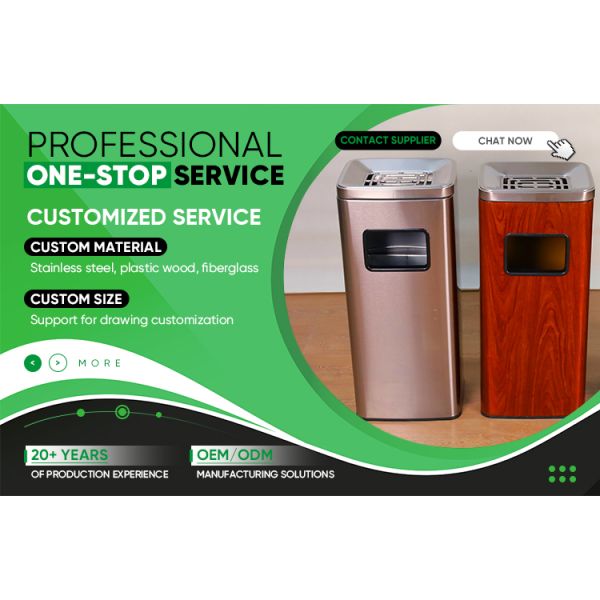 Wholesale Stainless Steel Metal Garbage Can Round Waste Bin Hotel Guestroom For Outdoor Open Top Trash