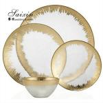 Break Resistant Round Glass Flat Charger Plate For Wedding Table Setting