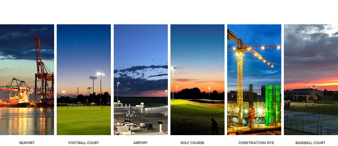 High Uniformity LED High Mast Light Floodlight 360W Rotatable LED Bars