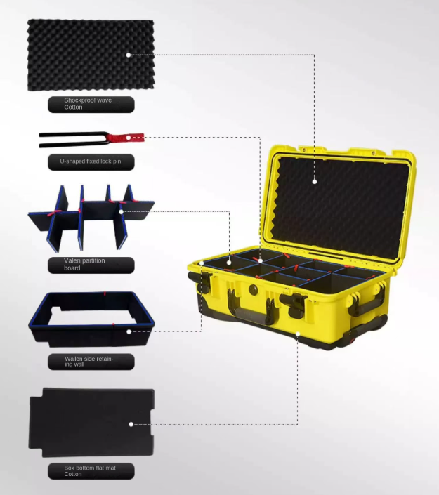EM5230 560x350x230mm IP67 Waterproof Flight Case with Wheels