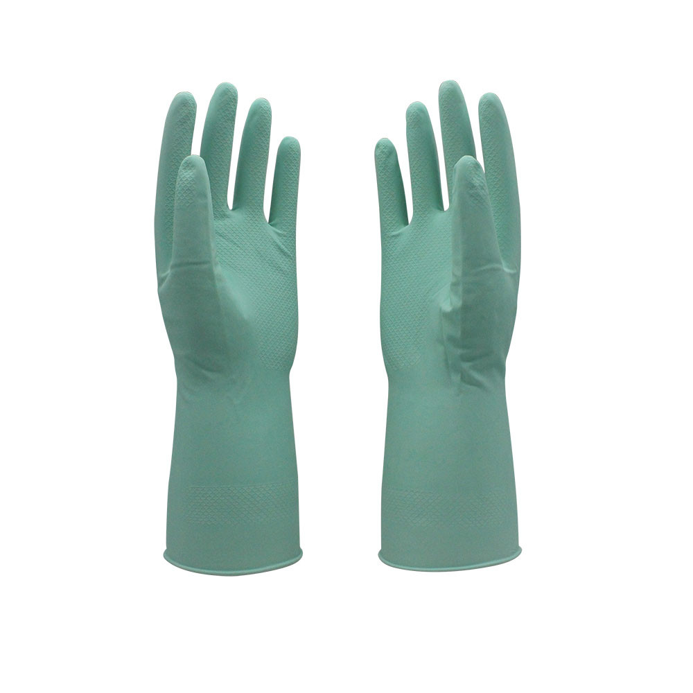 Thick Warm Long Rubber Dishwashing Gloves , Reusable Dishwashing Gloves