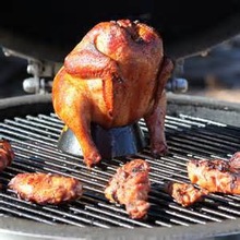 BBQ grill chicken sitter