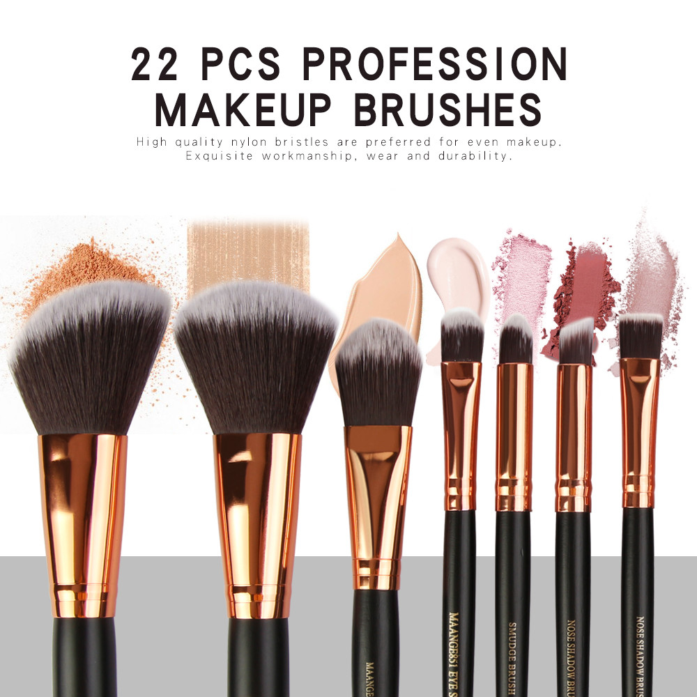High quality Wood Handle Makeup Brushes Fan Brush best make up brush