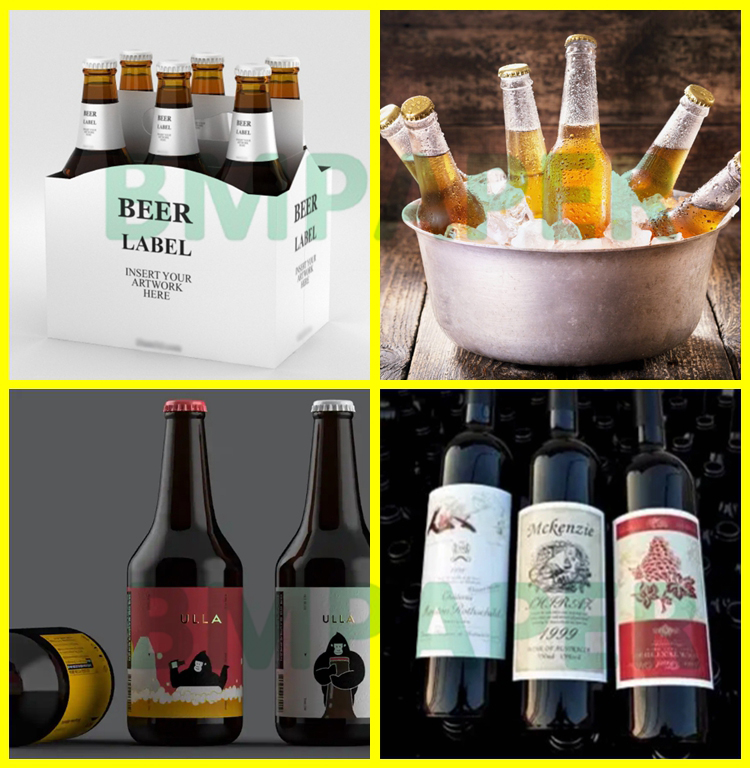 68g 70g Metllized Wet Strength Beer Paper For Wine Label High Gloss 600 x 900mm