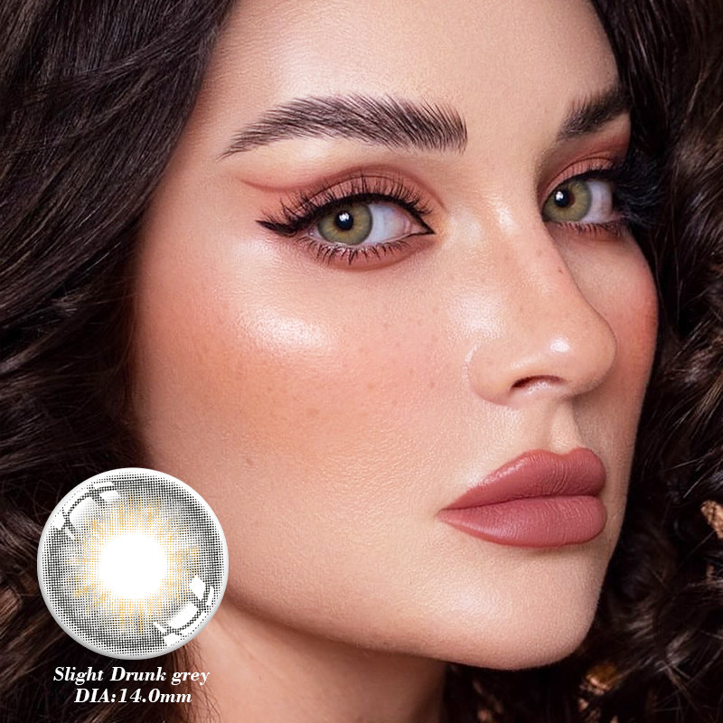 Prescription Myopia Smokey Gray Contact Lens For Dark Eyes