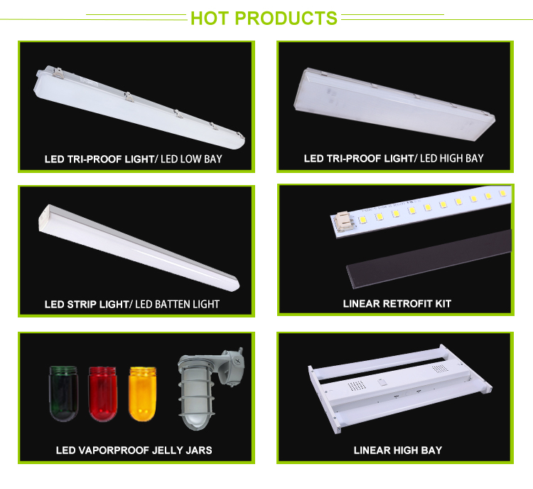 Dimmable Waterproof Dustproof Pressure Proof Vapour Proof LED Vapor Tight Tri-proof Linear Light fixture