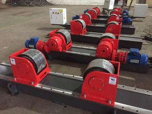 China Red 10T Bolt Adjustment Tank Turning Rolls Conventional Welding Rotator With PU Wheel wholesale