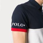 Personalized Mens Polo Style Shirts Round Neck , Stripped Polo Shirt Custom Logo
