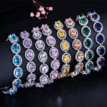 Luxury Bridal Bracelet Bangle Wedding Gift Big Cubic Zircon Vintage Baguette