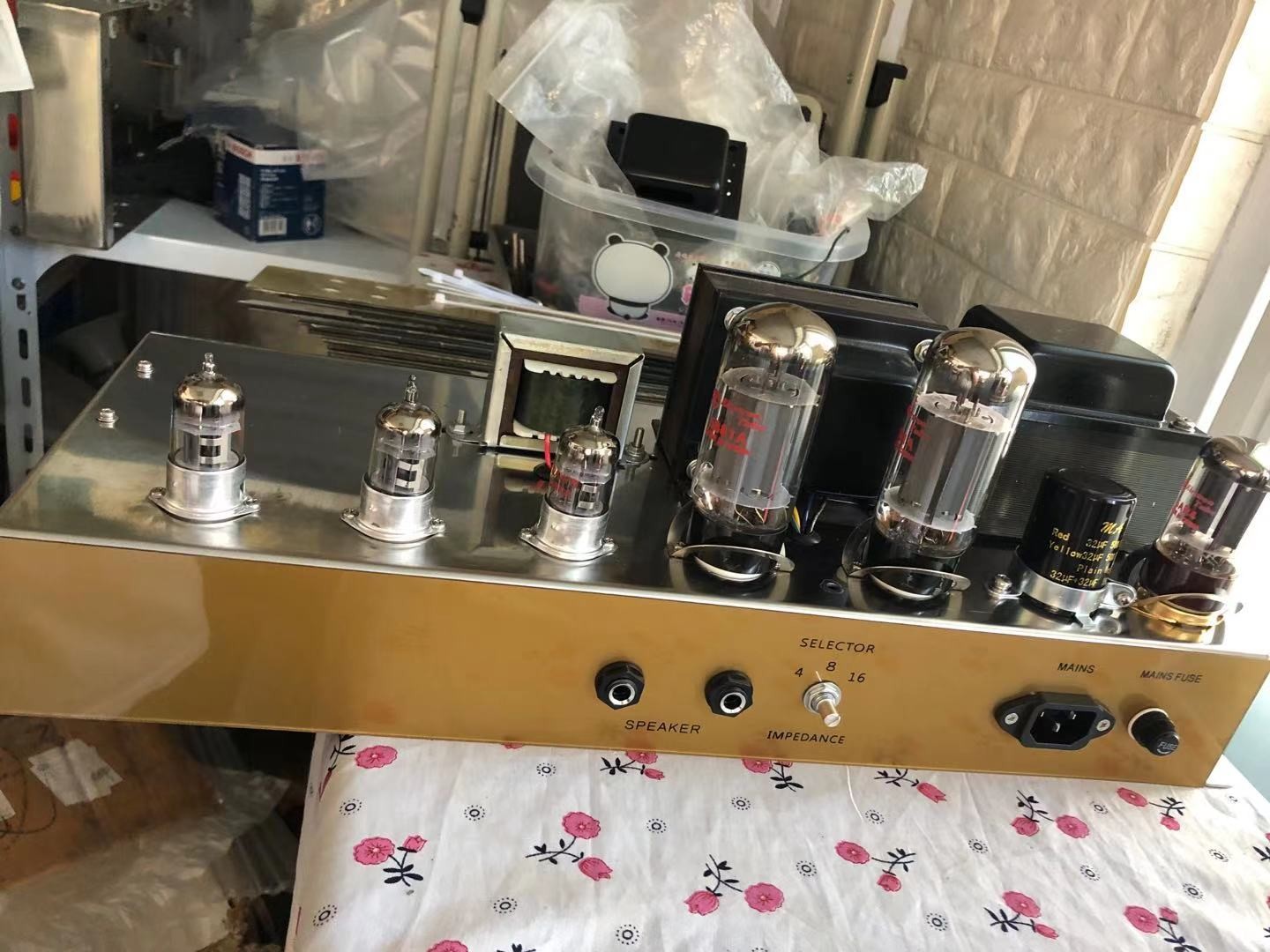Custom Grand JTM45 Handmade Amp Head 50W in Black with Imported Gold Stripe AAAAA Grade Cabinet