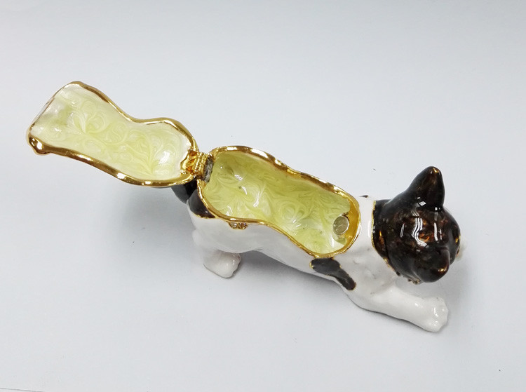 Promotional custom cat animal jewelry box metal cat trinket boxes cat shaped jewelry boxes