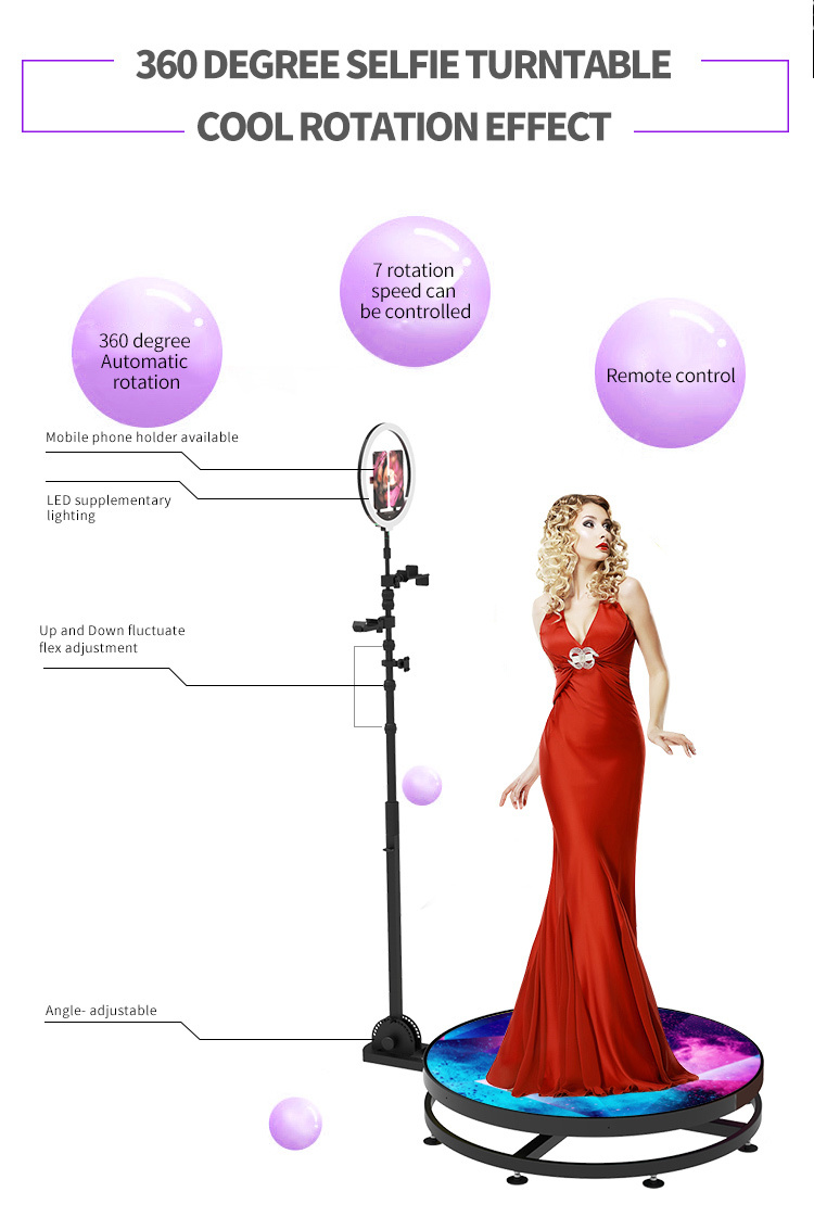 Wedding Part 360 Video Booth With Flight Case 115CM 45.2 Inch Slow Motion