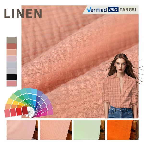 Top Fashion 100% Cotton Fabric Organic Piece Dyed Double Layer Crepe Material in Pure Color-Soft Feel for Baby & Kids Boys Girls