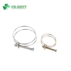 China Galvanized Steel Iron Double Wire Hose Clamp 12-130mm for Long-lasting Performance wholesale