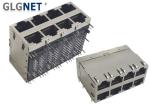 0.2mm Copper Alloy 10G PA9T Stacked RJ45 Connectors