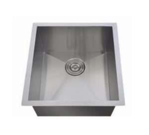 China 304 Grade Single Bowl Square Handmade Kitchen Sink 400*400*200mm wholesale