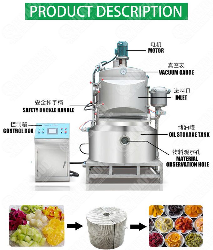 Thermal Oil 3kw 60kg/Time Dia 700mm Vacuum Frying Machine